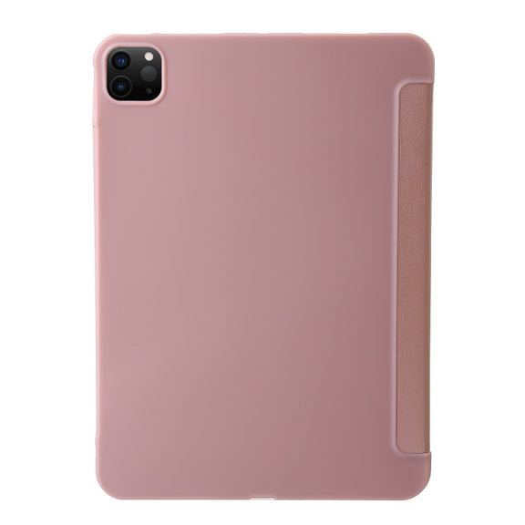 For iPad Pro 13 2024 TPU Deformation Flip Leather Tablet Case with Holder(Rose Gold)