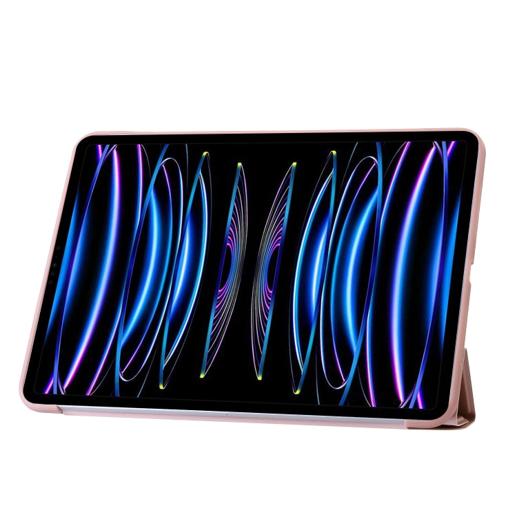 For iPad Pro 13 2024 TPU Deformation Flip Leather Tablet Case with Holder(Rose Gold)