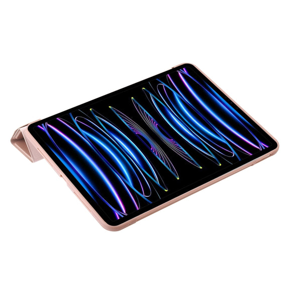For iPad Pro 13 2024 TPU Deformation Flip Leather Tablet Case with Holder(Rose Gold)