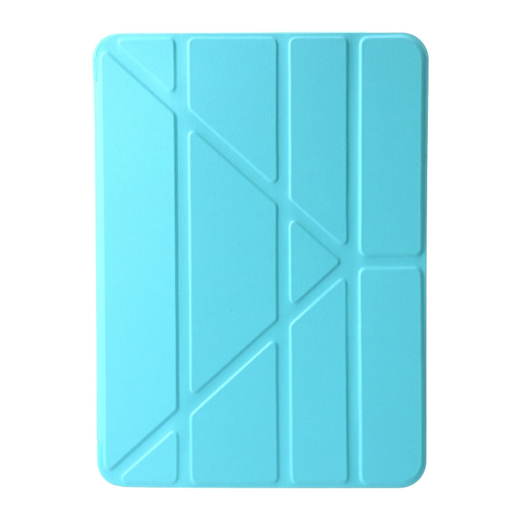 For iPad Pro 13 2024 TPU Deformation Flip Leather Tablet Case with Holder(Mint Blue)