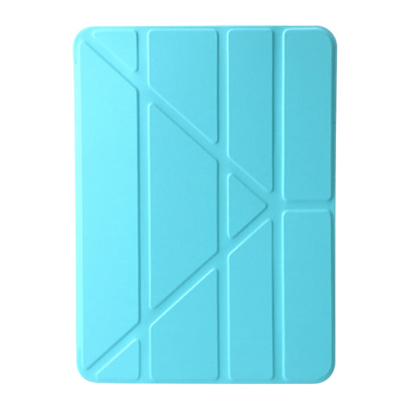 For iPad Pro 13 2024 TPU Deformation Flip Leather Tablet Case with Holder(Mint Blue)