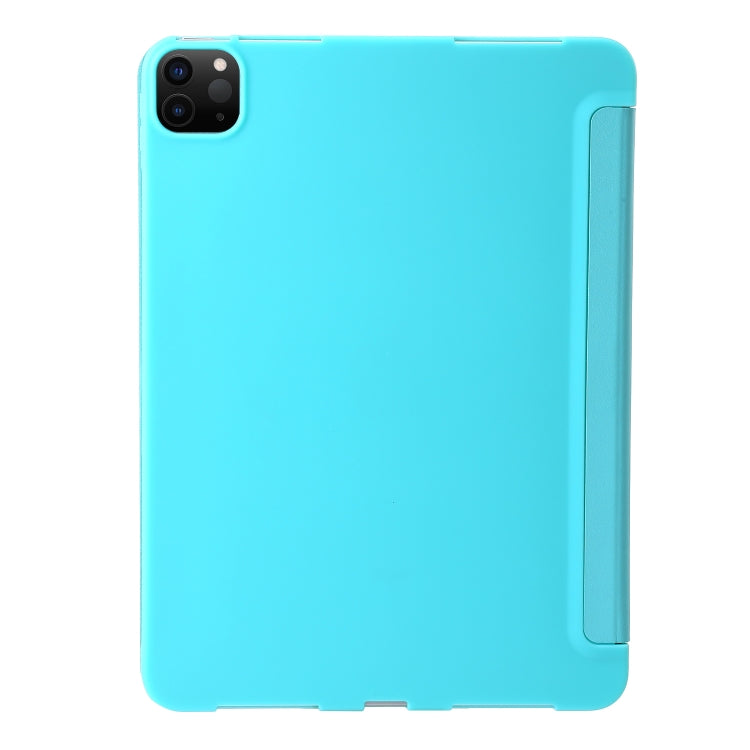 For iPad Pro 13 2024 TPU Deformation Flip Leather Tablet Case with Holder(Mint Blue)