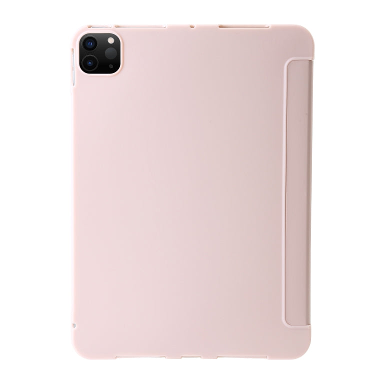 For iPad Pro 13 2024 TPU Deformation Flip Leather Tablet Case with Holder(Light Pink)