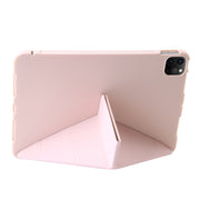For iPad Pro 13 2024 TPU Deformation Flip Leather Tablet Case with Holder(Light Pink)