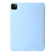 For iPad Pro 13 2024 TPU Deformation Flip Leather Tablet Case with Holder(Sky Blue)