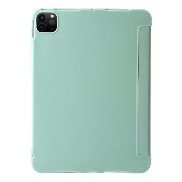 For iPad Pro 13 2024 TPU Deformation Flip Leather Tablet Case with Holder(Mint Green)