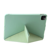 For iPad Pro 13 2024 TPU Deformation Flip Leather Tablet Case with Holder(Mint Green)
