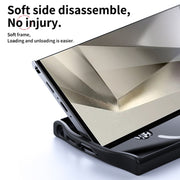 For Samsung Galaxy S24 Ultra 5G Double Ring MagSafe Holder Carbon Fibre Phone Case(Silver)