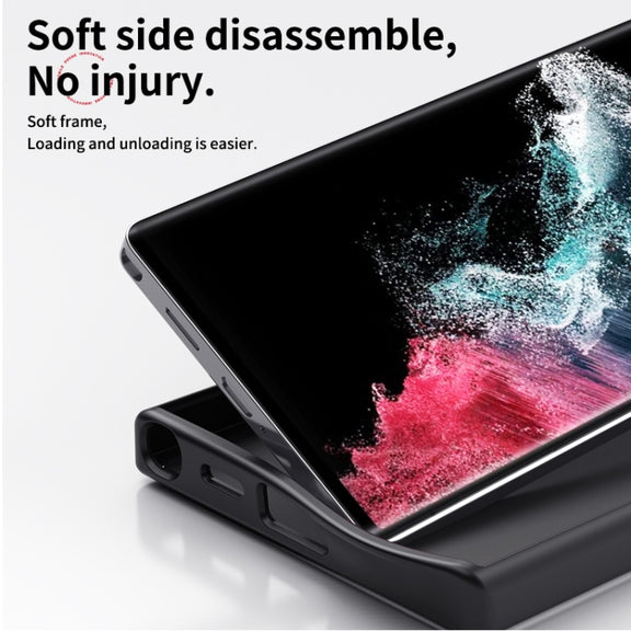 For Samsung Galaxy S25 Ultra 5G Double Ring MagSafe Holder Carbon Fibre Phone Case(Black)