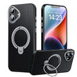 For iPhone 16 Double Ring MagSafe Holder Carbon Fiber Phone Case(Silver) - iPhone 16 Cases by PMC TechLife | Online Shopping South Africa | PMC TechLife | Buy Now Pay Later Mobicred