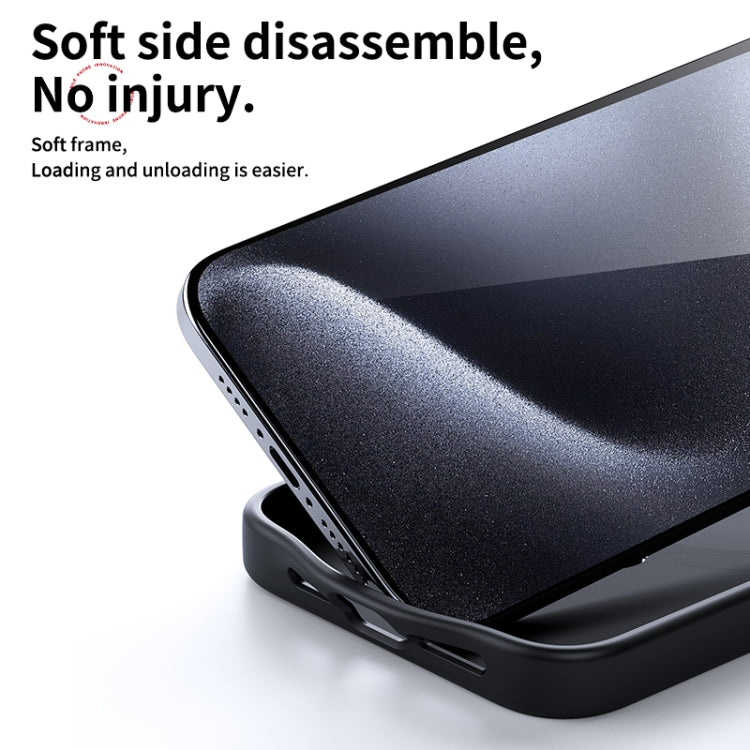 For iPhone 16 Pro Max Double Ring MagSafe Holder Carbon Fiber Phone Case(Black)