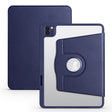 For iPad Air 11 2025 / 2024 Acrylic 360 Degree Rotation Holder Leather Tablet Case(Dark Blue) - More iPad Cases by PMC TechLife | Online Shopping South Africa | PMC TechLife | Buy Now Pay Later Mobicred