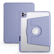 For iPad Air 11 2025 / 2024 Acrylic 360 Degree Rotation Holder Leather Tablet Case(Lavender Purple)