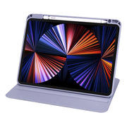 For iPad Air 11 2025 / 2024 Acrylic 360 Degree Rotation Holder Leather Tablet Case(Lavender Purple)