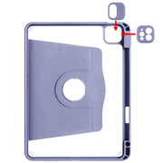 For iPad Air 11 2025 / 2024 Acrylic 360 Degree Rotation Holder Leather Tablet Case(Lavender Purple)