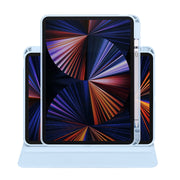 For iPad Air 13 2024 Acrylic 360 Degree Rotation Holder Leather Tablet Case(Ice Blue)