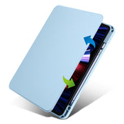 For iPad Pro 11 2024 Acrylic 360 Degree Rotation Holder Leather Tablet Case(Ice Blue)