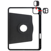 For iPad Pro 11 2024 Acrylic 360 Degree Rotation Holder Leather Tablet Case(Black)