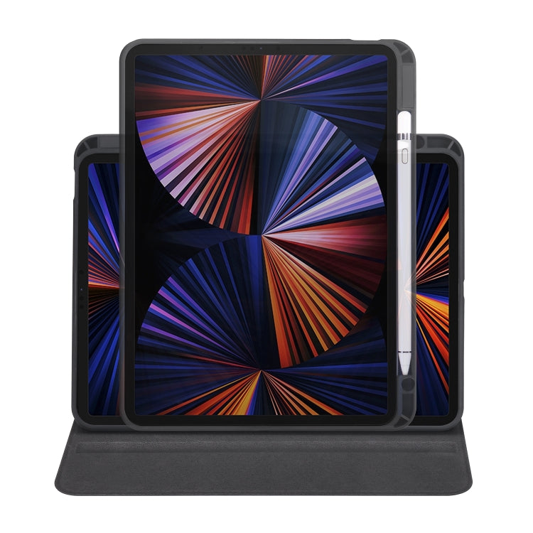 For iPad Pro 11 2024 Acrylic 360 Degree Rotation Holder Leather Tablet Case(Black)