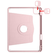 For iPad Pro 11 2024 Acrylic 360 Degree Rotation Holder Leather Tablet Case(Sand Pink)