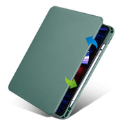 For iPad Pro 11 2024 Acrylic 360 Degree Rotation Holder Leather Tablet Case(Pine Green)