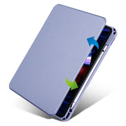 For iPad Pro 11 2024 Acrylic 360 Degree Rotation Holder Leather Tablet Case(Lavender Purple)