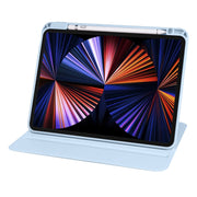 For iPad Pro 13 2024 Acrylic 360 Degree Rotation Holder Leather Tablet Case(Ice Blue)
