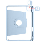 For iPad Pro 13 2024 Acrylic 360 Degree Rotation Holder Leather Tablet Case(Ice Blue)