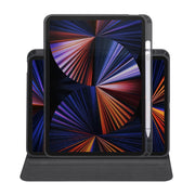 For iPad Pro 13 2024 Acrylic 360 Degree Rotation Holder Leather Tablet Case(Black)
