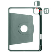 For iPad Pro 13 2024 Acrylic 360 Degree Rotation Holder Leather Tablet Case(Pine Green)