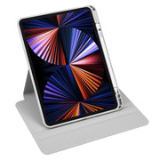 For iPad Pro 13 2024 Acrylic 360 Degree Rotation Holder Leather Tablet Case(Fog Grey)