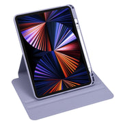 For iPad Pro 13 2024 Acrylic 360 Degree Rotation Holder Leather Tablet Case(Lavender Purple)