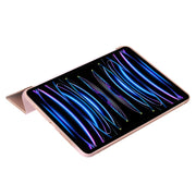 For iPad Pro 13 2024 Three-fold Holder Flip Tablet Leather Case(Rose Gold)