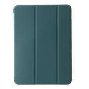For iPad Pro 13 2024 Three-fold Holder Flip Tablet Leather Case(Dark Green)