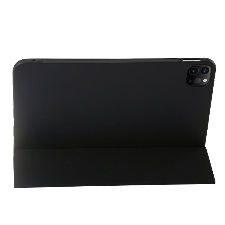 For iPad Pro 13 2024 Three-fold Holder Flip Tablet Leather Case(Black)