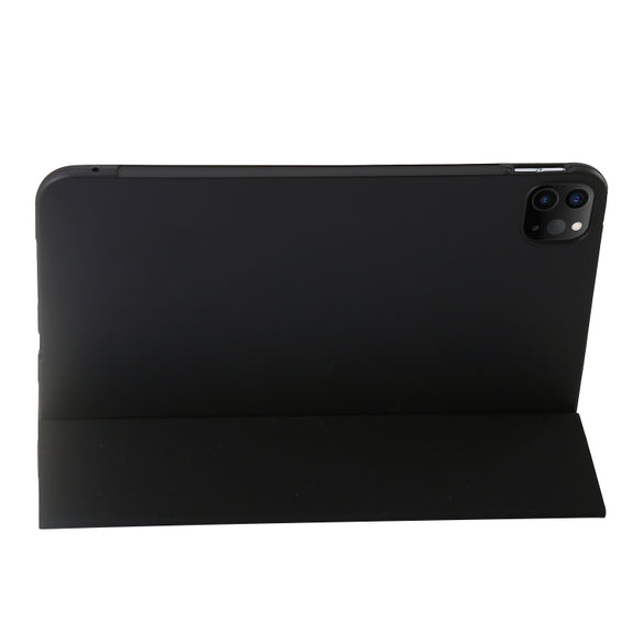 For iPad Pro 13 2024 Three-fold Holder Flip Tablet Leather Case(Black)