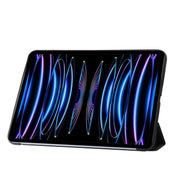 For iPad Pro 13 2024 Three-fold Holder Flip Tablet Leather Case(Black)
