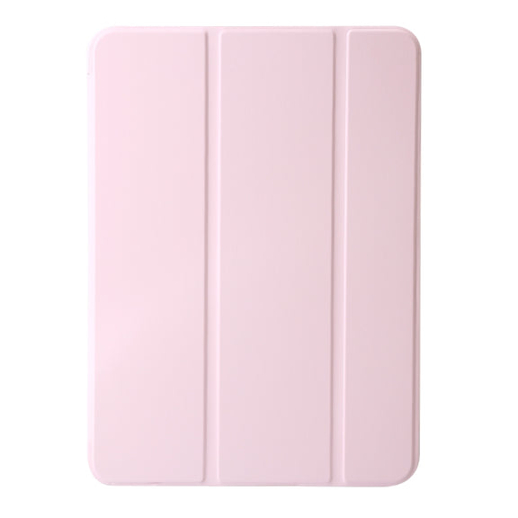For iPad Pro 13 2024 Three-fold Holder Flip Tablet Leather Case(Light Pink)