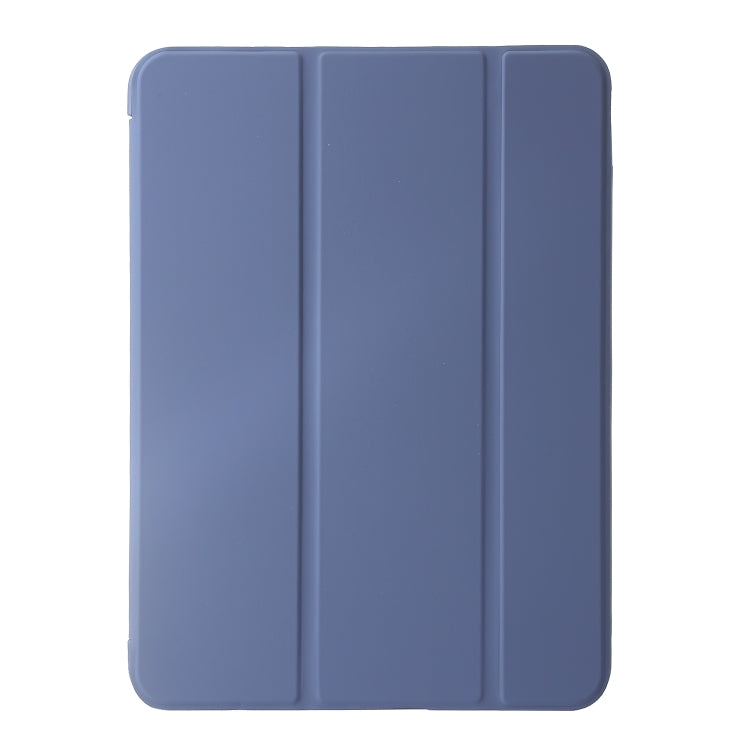 For iPad Pro 13 2024 Three-fold Holder Flip Tablet Leather Case(Purple)