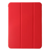 For iPad Pro 13 2024 Three-fold Holder Flip Tablet Leather Case(Red)