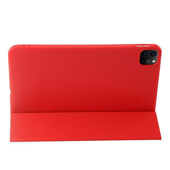 For iPad Pro 13 2024 Three-fold Holder Flip Tablet Leather Case(Red)