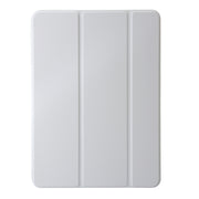 For iPad Pro 13 2024 Three-fold Holder Flip Tablet Leather Case(Grey)