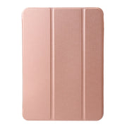 For iPad Air 13 2024 Three-fold Holder Flip Tablet Leather Case(Rose Gold)