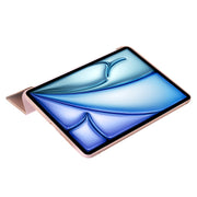 For iPad Air 13 2024 Three-fold Holder Flip Tablet Leather Case(Rose Gold)