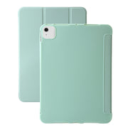 For iPad Air 13 2025 / 2024 Three-fold Holder Flip Tablet Leather Case(Mint Green)