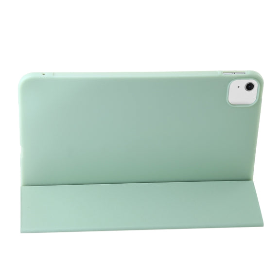 For iPad Air 13 2025 / 2024 Three-fold Holder Flip Tablet Leather Case(Mint Green)