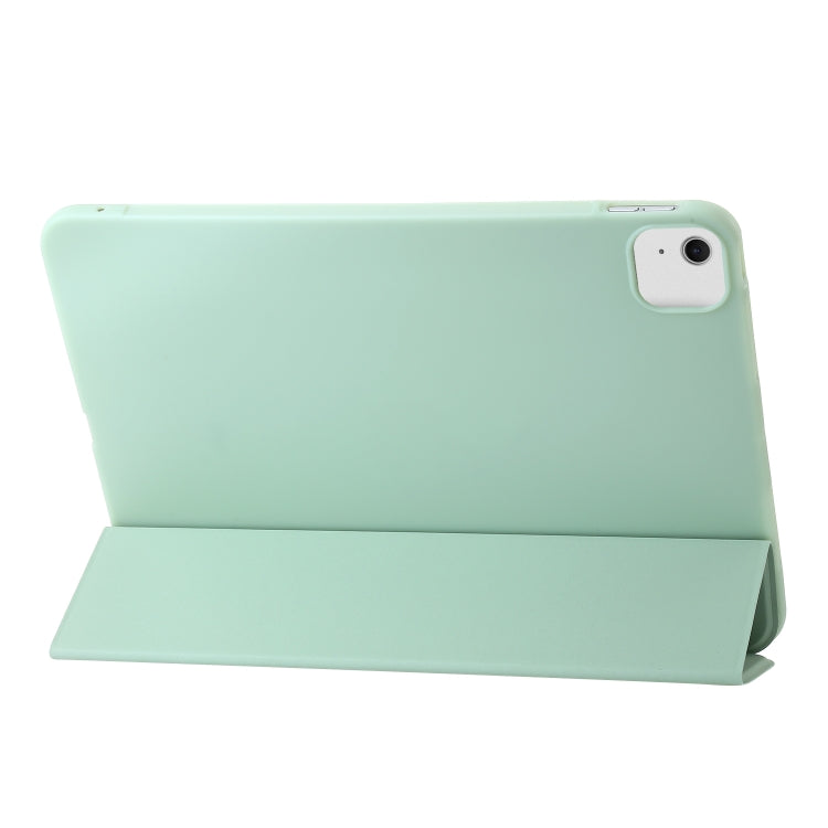 For iPad Air 13 2025 / 2024 Three-fold Holder Flip Tablet Leather Case(Mint Green)