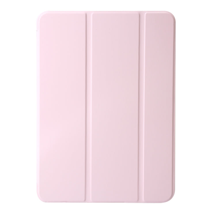 For iPad Air 13 2024 Three-fold Holder Flip Tablet Leather Case(Light Pink)