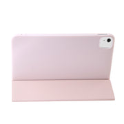 For iPad Air 13 2024 Three-fold Holder Flip Tablet Leather Case(Light Pink)