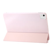 For iPad Air 13 2024 Three-fold Holder Flip Tablet Leather Case(Light Pink)